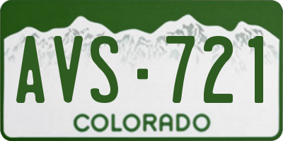 CO license plate AVS721