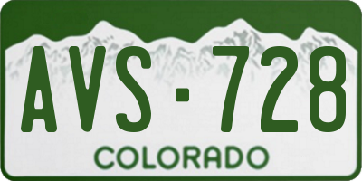 CO license plate AVS728