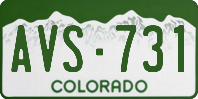 CO license plate AVS731
