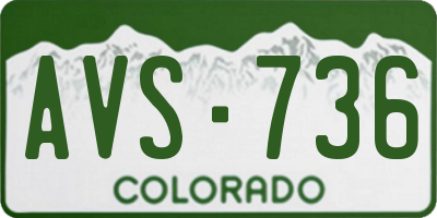 CO license plate AVS736