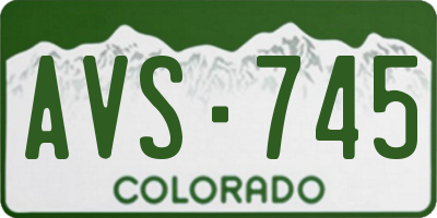 CO license plate AVS745