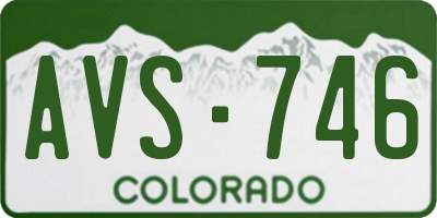 CO license plate AVS746