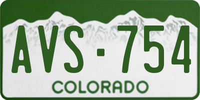 CO license plate AVS754