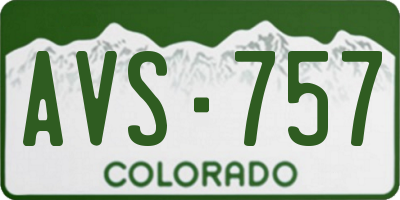 CO license plate AVS757