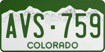 CO license plate AVS759