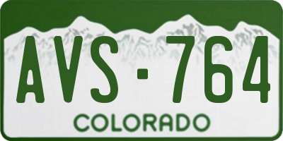 CO license plate AVS764