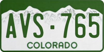 CO license plate AVS765