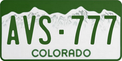 CO license plate AVS777