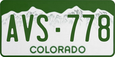 CO license plate AVS778