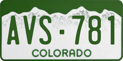 CO license plate AVS781
