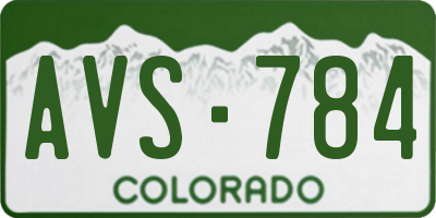 CO license plate AVS784