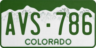 CO license plate AVS786