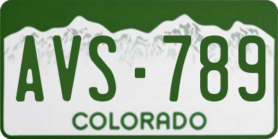 CO license plate AVS789