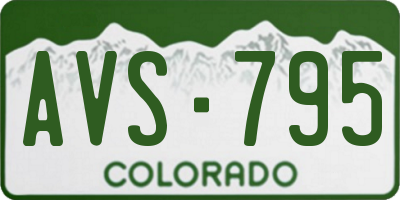 CO license plate AVS795