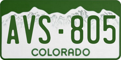 CO license plate AVS805