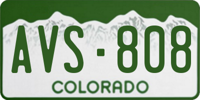 CO license plate AVS808