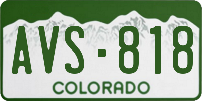 CO license plate AVS818