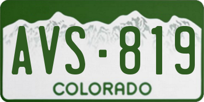 CO license plate AVS819