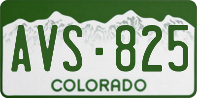 CO license plate AVS825