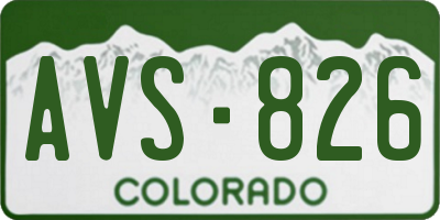 CO license plate AVS826
