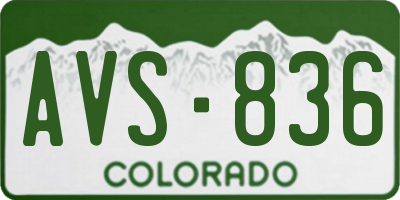 CO license plate AVS836