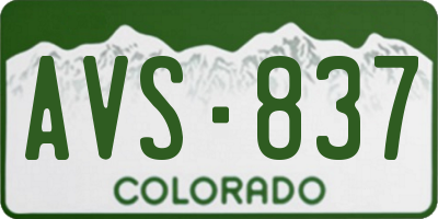 CO license plate AVS837