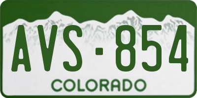 CO license plate AVS854