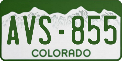 CO license plate AVS855