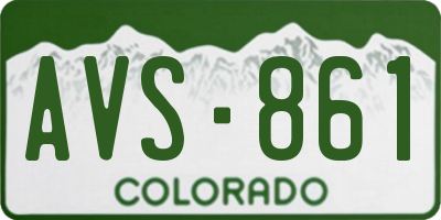 CO license plate AVS861