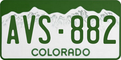 CO license plate AVS882