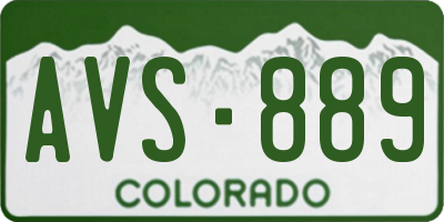 CO license plate AVS889