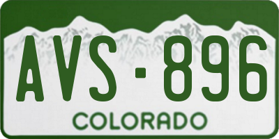 CO license plate AVS896