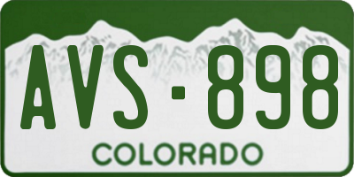 CO license plate AVS898