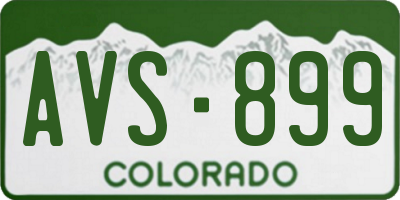 CO license plate AVS899