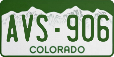 CO license plate AVS906