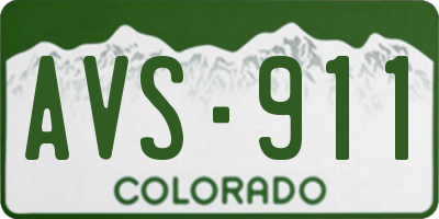 CO license plate AVS911