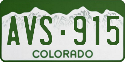 CO license plate AVS915