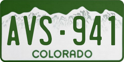 CO license plate AVS941