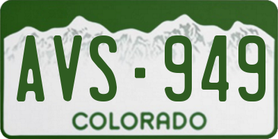CO license plate AVS949