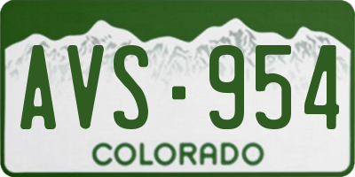 CO license plate AVS954