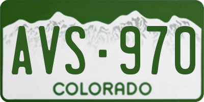 CO license plate AVS970