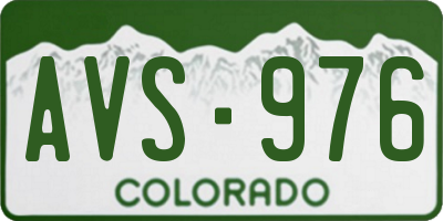 CO license plate AVS976