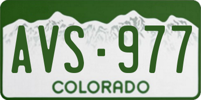 CO license plate AVS977