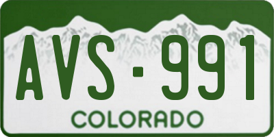 CO license plate AVS991