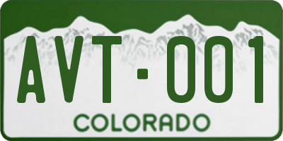 CO license plate AVT001