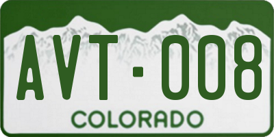 CO license plate AVT008