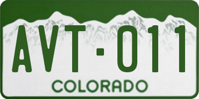 CO license plate AVT011
