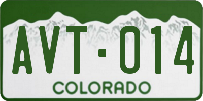 CO license plate AVT014