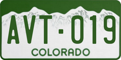 CO license plate AVT019