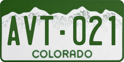 CO license plate AVT021